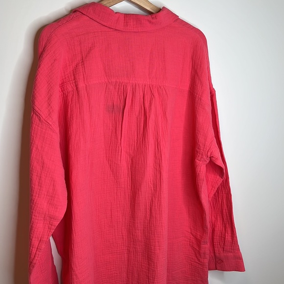 RACHEL ROY | Pink Waffle Style Soft Button Up Tunic - Picture 9 of 9